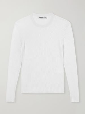 Ribbed Knit Silk Sweater