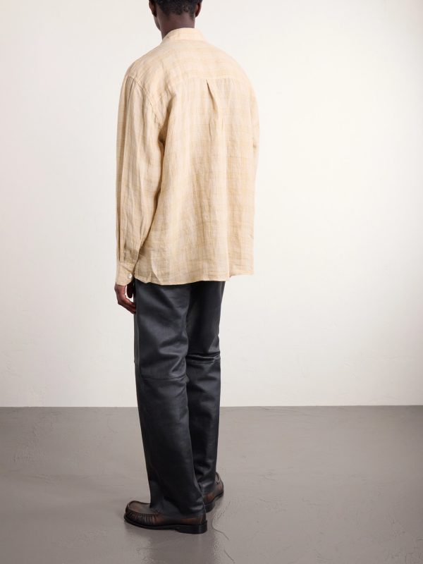 Above Checked Linen-Gauze Shirt - BK Above Checked Linen-Gauze Shirt - BK