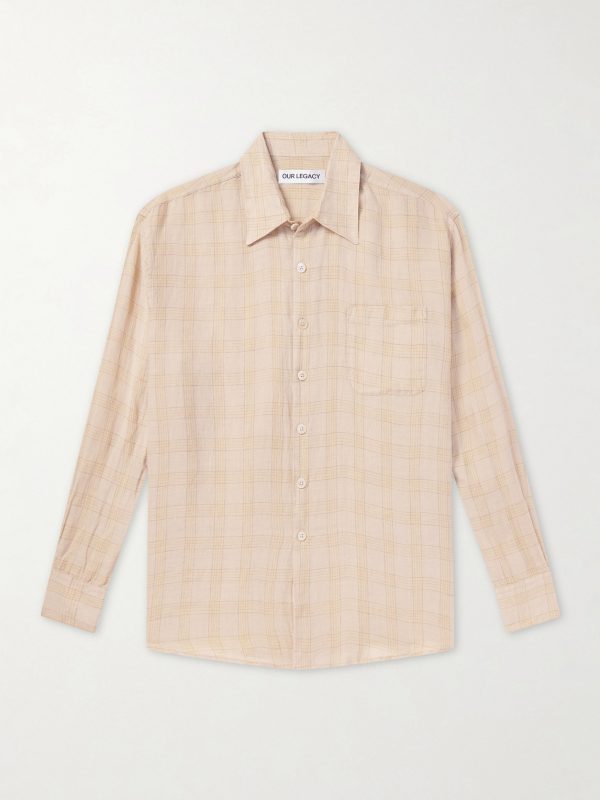 Above Checked Linen-Gauze Shirt Above Checked Linen-Gauze Shirt