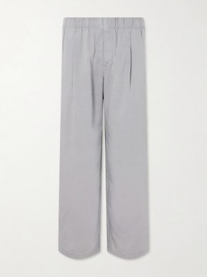 Leisure Straight-Leg Pleated Woven Trousers