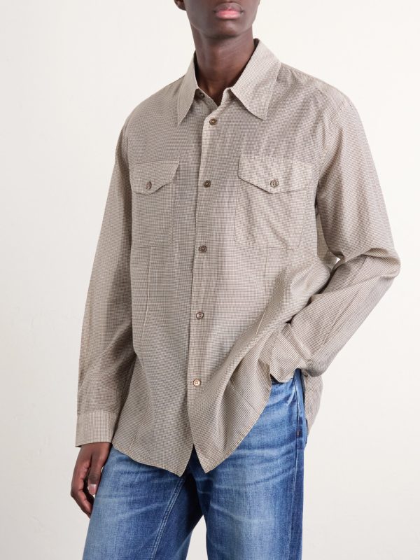 Plough Checked Cotton and Silk-Blend Shirt - FR