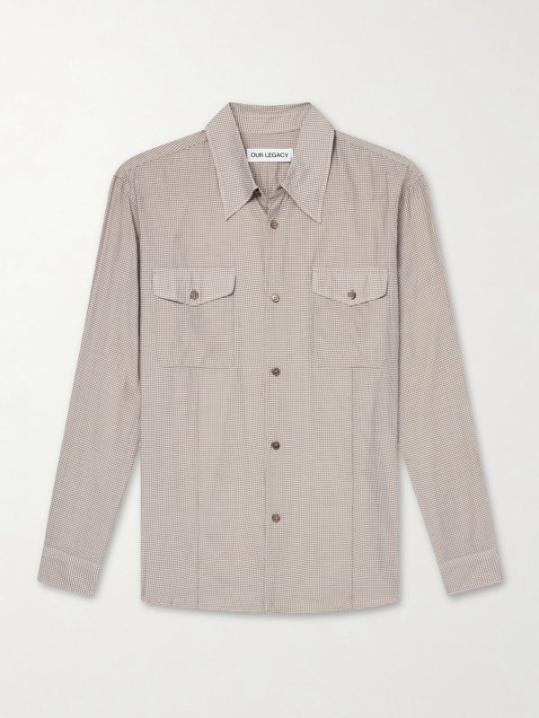 Plough Checked Cotton and Silk-Blend Shirt