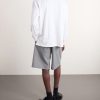 Ponte Straight-Leg Pleated Checked Grain de Poudre Shorts - BK Ponte Straight-Leg Pleated Checked Grain de Poudre Shorts - BK