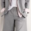 Ponte Straight-Leg Pleated Checked Grain de Poudre Shorts - CU Ponte Straight-Leg Pleated Checked Grain de Poudre Shorts - CU