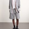 Ponte Straight-Leg Pleated Checked Grain de Poudre Shorts - OU Ponte Straight-Leg Pleated Checked Grain de Poudre Shorts - OU