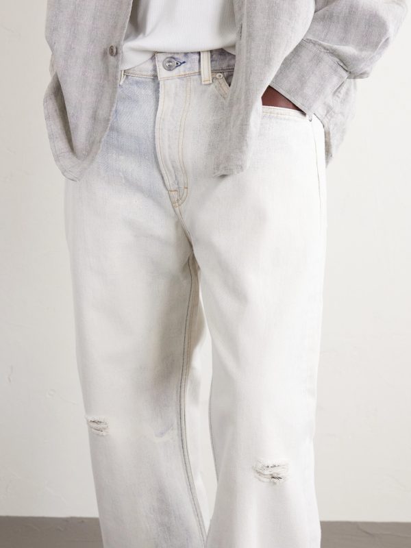 Third Cut Straight-Leg Distressed Printed Jeans - CU Third Cut Straight-Leg Distressed Printed Jeans - CU