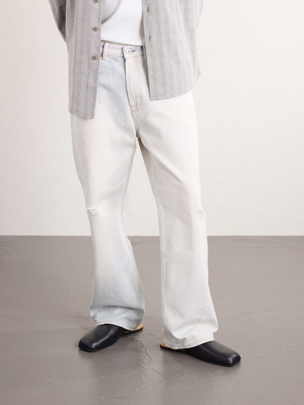 Third Cut Straight-Leg Distressed Printed Jeans - FR Third Cut Straight-Leg Distressed Printed Jeans - FR