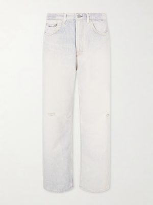 Third Cut Straight-Leg Distressed Printed Jeans Third Cut Straight-Leg Distressed Printed Jeans