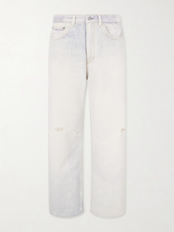 Third Cut Straight-Leg Distressed Printed Jeans Third Cut Straight-Leg Distressed Printed Jeans