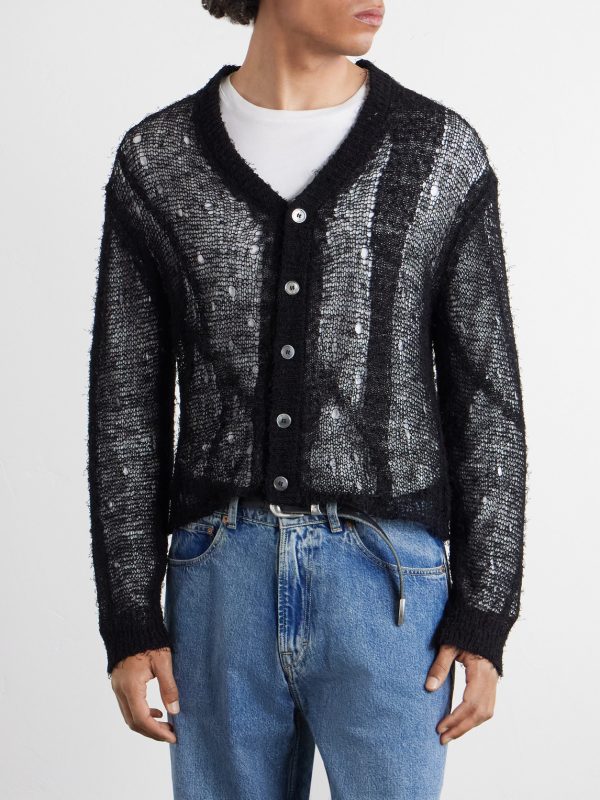 Academy Open-Knit Linen-Blend Cardigan - FR Academy Open-Knit Linen-Blend Cardigan - FR