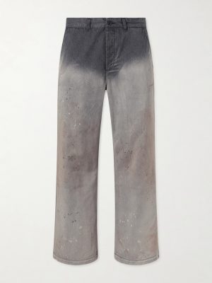 Rig Wide-Leg Paint-Splattered Jeans