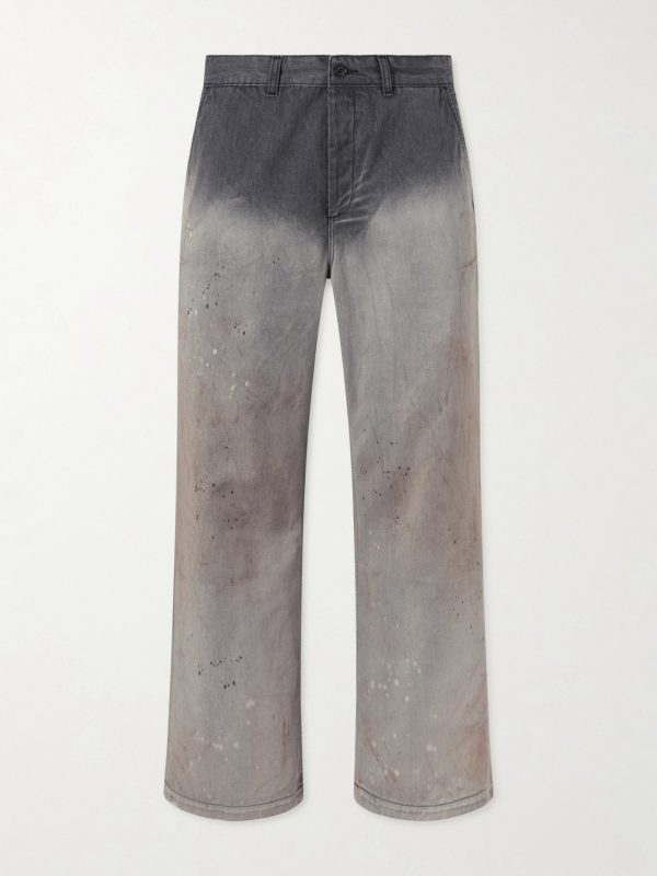 Rig Wide-Leg Paint-Splattered Jeans