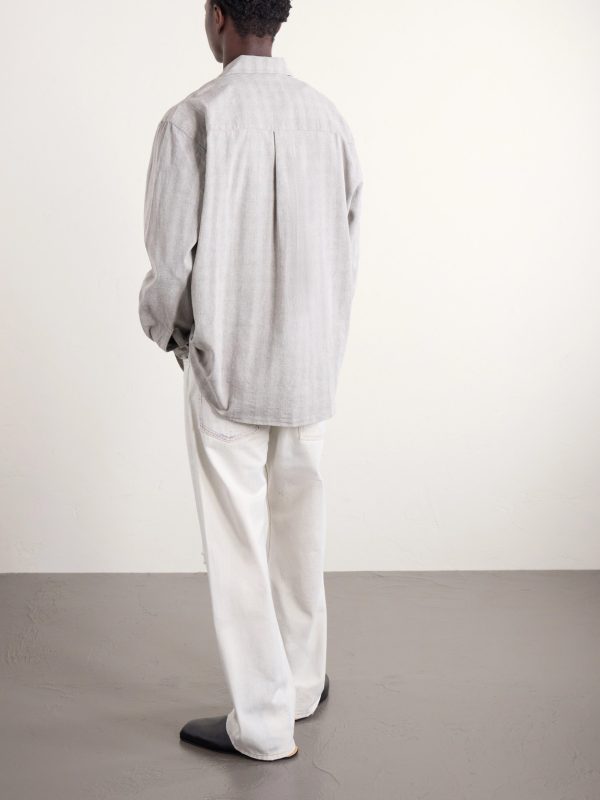 Above Striped Cotton and Linen-Blend Shirt - BK Above Striped Cotton and Linen-Blend Shirt - BK
