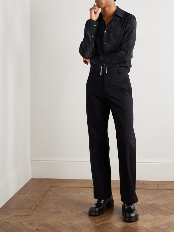 Printed Satin Shirt - OU Printed Satin Shirt - OU