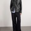 Layered Leather Blouson Jacket - OU