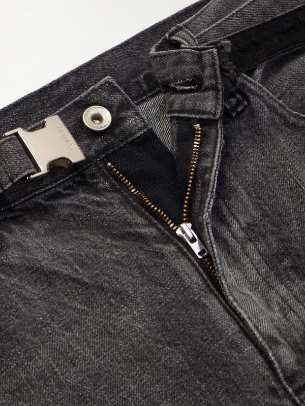+ Beyondexx Wide-Leg Belted Distressed Jeans - E1 + Beyondexx Wide-Leg Belted Distressed Jeans - E1