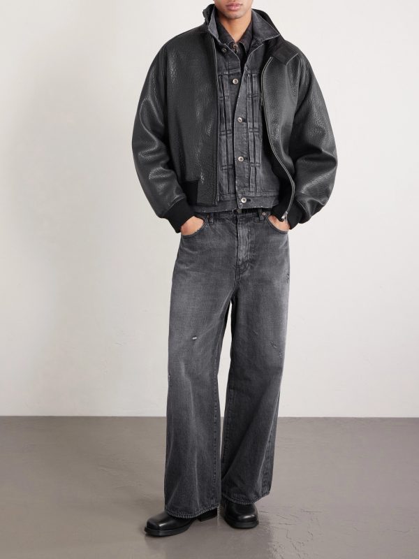 + Beyondexx Wide-Leg Belted Distressed Jeans - OU + Beyondexx Wide-Leg Belted Distressed Jeans - OU