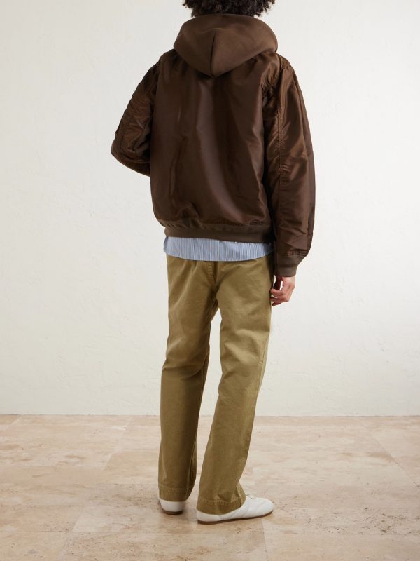 Shell-Trimmed Cotton-Blend Jersey Zip-Up Hoodie - BK Shell-Trimmed Cotton-Blend Jersey Zip-Up Hoodie - BK