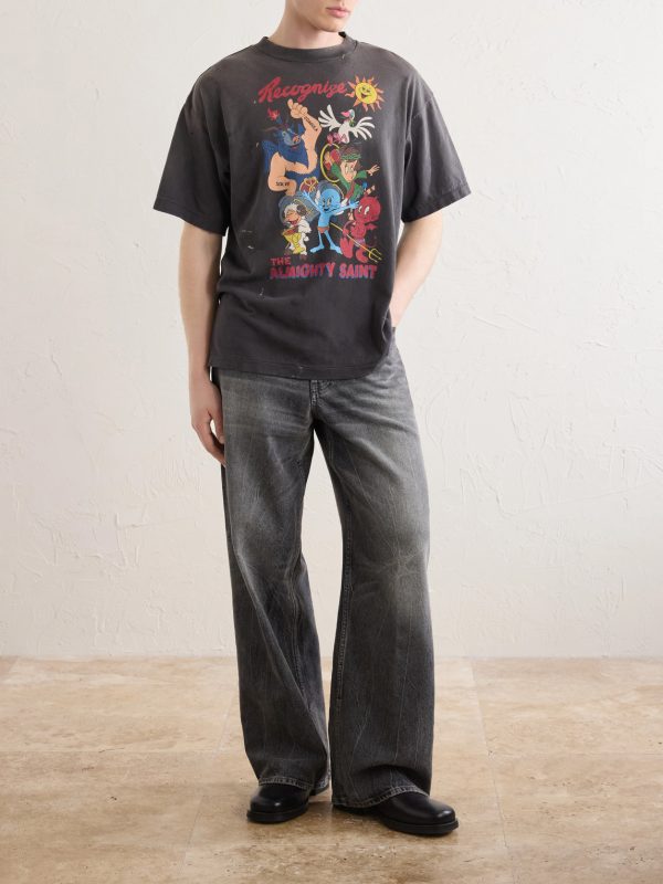 Paint-Splattered Printed Cotton-Jersey T-Shirt - OU
