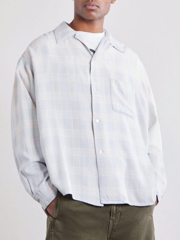 Convertible-Collar Checked Flannel Shirt - FR Convertible-Collar Checked Flannel Shirt - FR