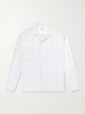 Convertible-Collar Checked Flannel Shirt Convertible-Collar Checked Flannel Shirt