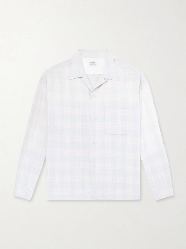 Convertible-Collar Checked Flannel Shirt Convertible-Collar Checked Flannel Shirt