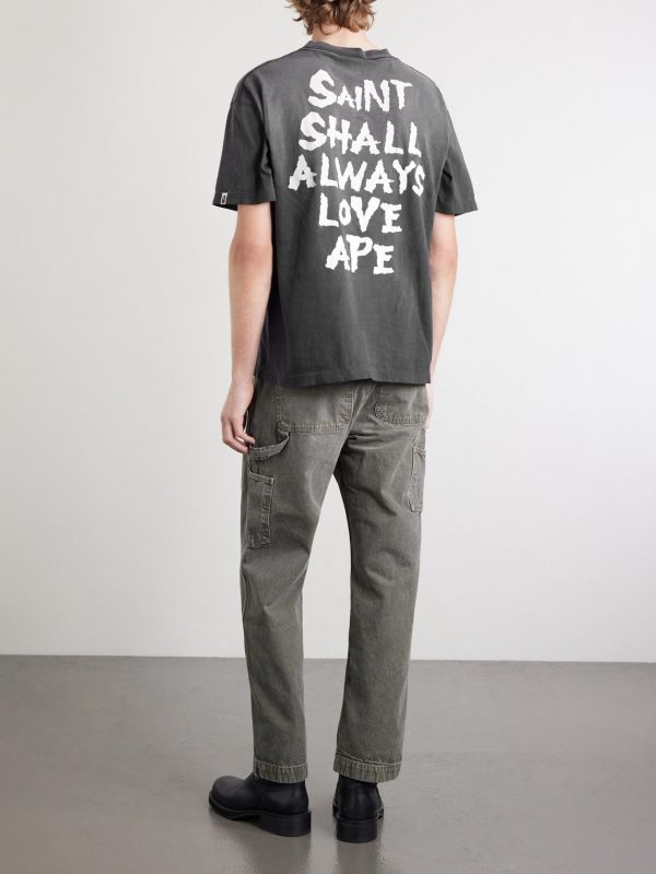 + BAPE® Distressed Printed Cotton-Jersey T-Shirt - BK