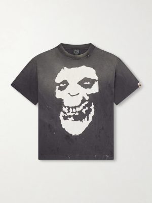 + BAPE® Distressed Printed Cotton-Jersey T-Shirt + BAPE® Distressed Printed Cotton-Jersey T-Shirt