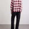 Convertible-Collar Checked Flannel Shirt - BK Convertible-Collar Checked Flannel Shirt - BK