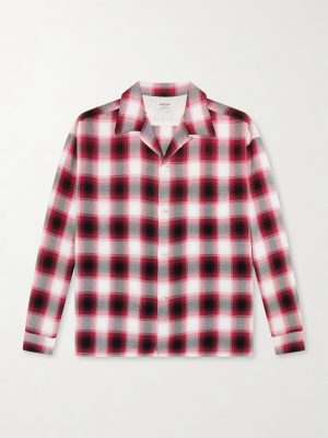 Convertible-Collar Checked Flannel Shirt Convertible-Collar Checked Flannel Shirt