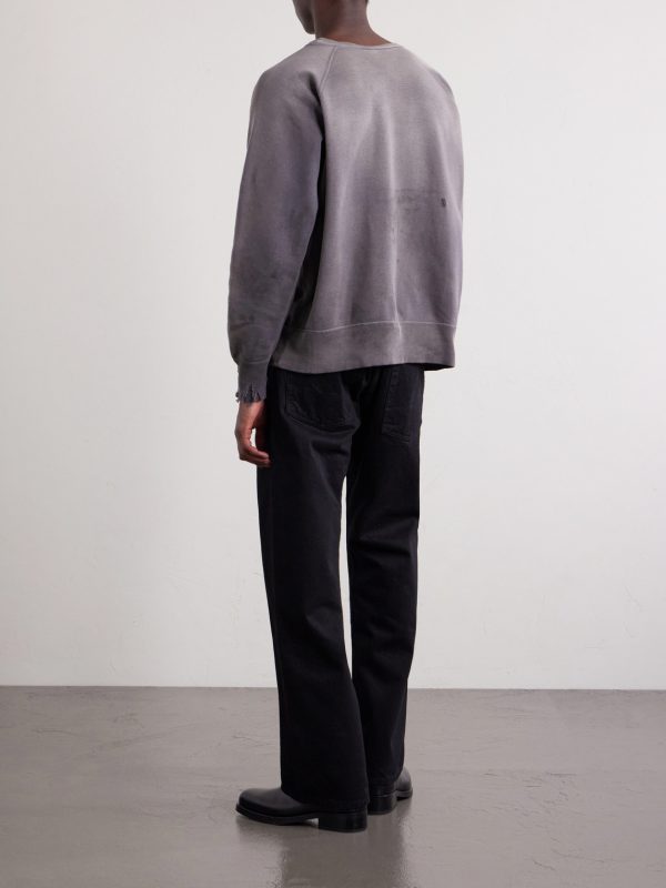 Abberation Distressed Printed Cotton-Jersey Sweater - BK