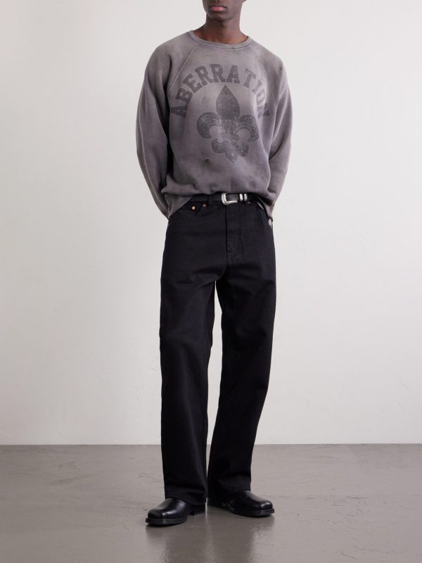 Abberation Distressed Printed Cotton-Jersey Sweater - OU