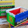 Logo-Printed Color-Block Set of 7 Foldable Boxes - OU