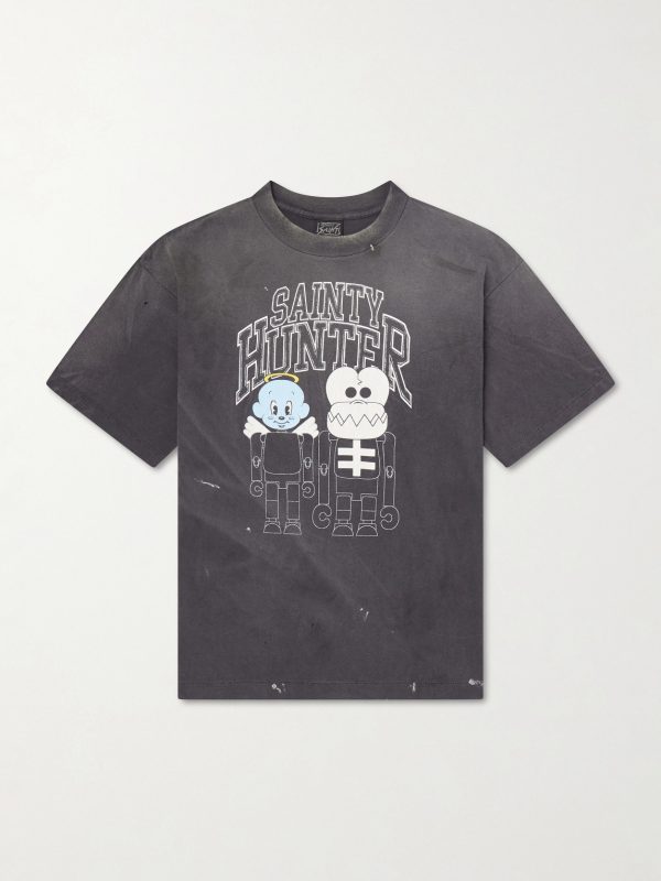 Paint-Splattered Printed Cotton-Jersey T-Shirt Paint-Splattered Printed Cotton-Jersey T-Shirt