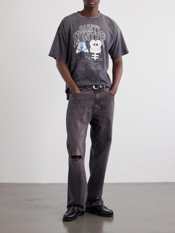 Paint-Splattered Printed Cotton-Jersey T-Shirt - OU Paint-Splattered Printed Cotton-Jersey T-Shirt - OU