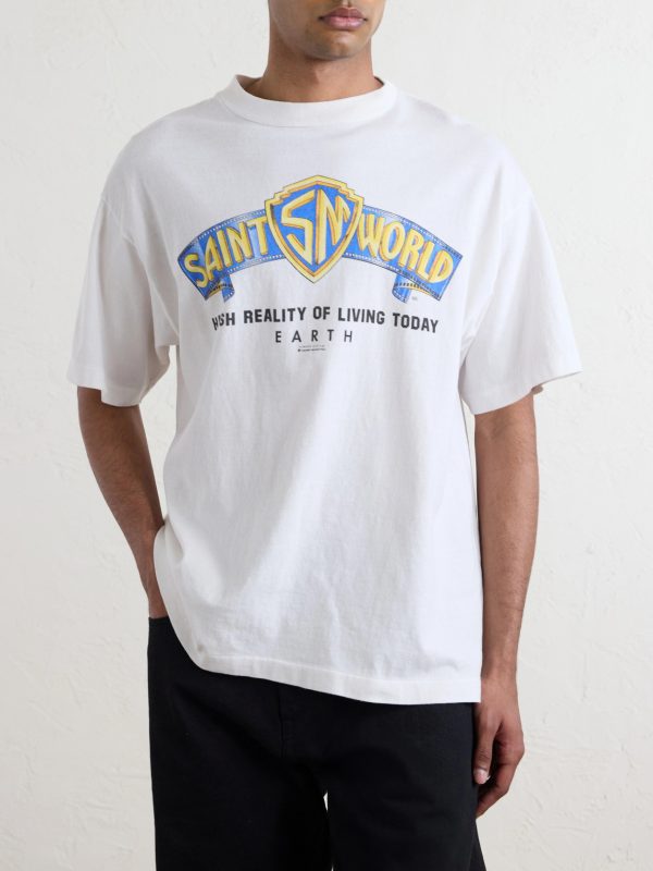 Saint World Logo-Print Cotton-Jersey T-shirt - FR