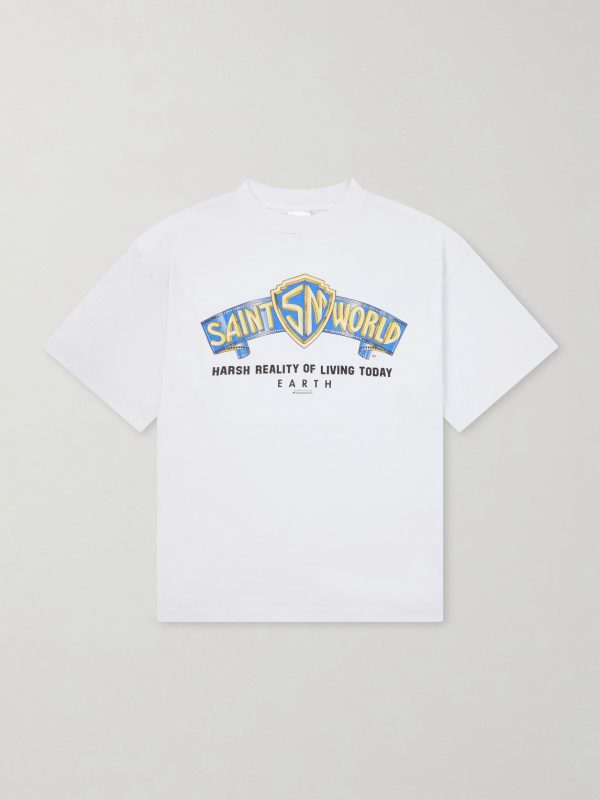 Saint World Logo-Print Cotton-Jersey T-shirt