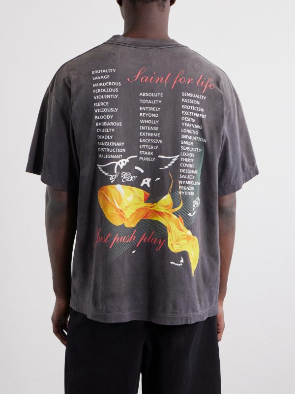 + Aerosmith Paint-Splattered Printed Cotton-Jersey T-Shirt - BK