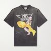+ Aerosmith Paint-Splattered Printed Cotton-Jersey T-Shirt