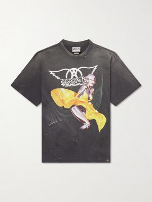 + Aerosmith Paint-Splattered Printed Cotton-Jersey T-Shirt + Aerosmith Paint-Splattered Printed Cotton-Jersey T-Shirt