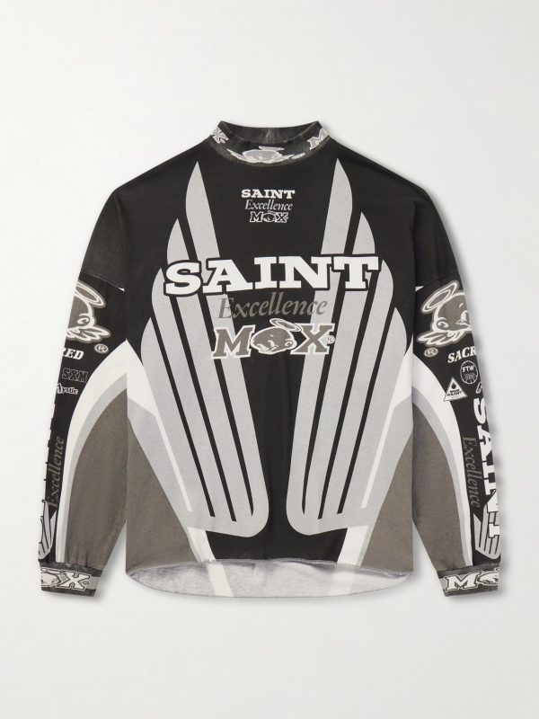 Printed Cotton-Jersey Sweater