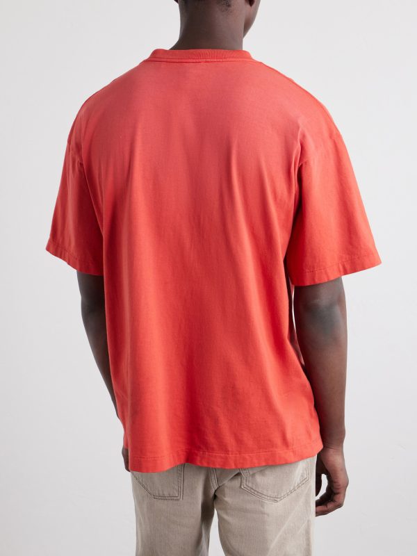 Distressed Logo-Print Cotton-Jersey T-Shirt - BK Distressed Logo-Print Cotton-Jersey T-Shirt - BK
