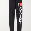 I Love Saint Tapered Printed Cotton-Jersey Sweatpants I Love Saint Tapered Printed Cotton-Jersey Sweatpants