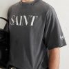 Logo-Print Paint-Splattered Cotton-Jersey T-Shirt - CU Logo-Print Paint-Splattered Cotton-Jersey T-Shirt - CU