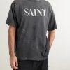 Logo-Print Paint-Splattered Cotton-Jersey T-Shirt - FR Logo-Print Paint-Splattered Cotton-Jersey T-Shirt - FR