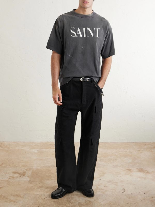 Logo-Print Paint-Splattered Cotton-Jersey T-Shirt - OU Logo-Print Paint-Splattered Cotton-Jersey T-Shirt - OU