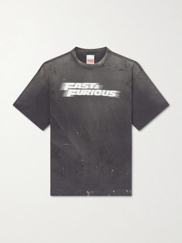 + Fast & Furious Paint-Splattered Printed Cotton-Jersey T-Shirt + Fast & Furious Paint-Splattered Printed Cotton-Jersey T-Shirt