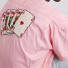 Deck of Cards Convertible-Collar Logo-Embroidered Satin Shirt - CU Deck of Cards Convertible-Collar Logo-Embroidered Satin Shirt - CU