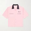 Deck of Cards Convertible-Collar Logo-Embroidered Satin Shirt Deck of Cards Convertible-Collar Logo-Embroidered Satin Shirt
