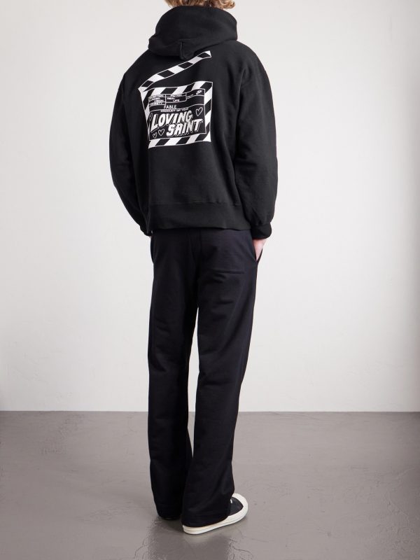 I Love Saint Logo-Print Cotton-Jersey Hoodie - BK
